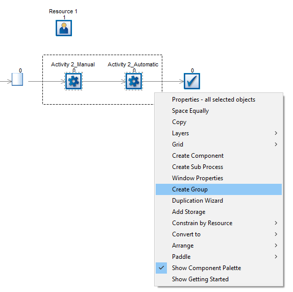 Simulating automated process with manual set-up 2